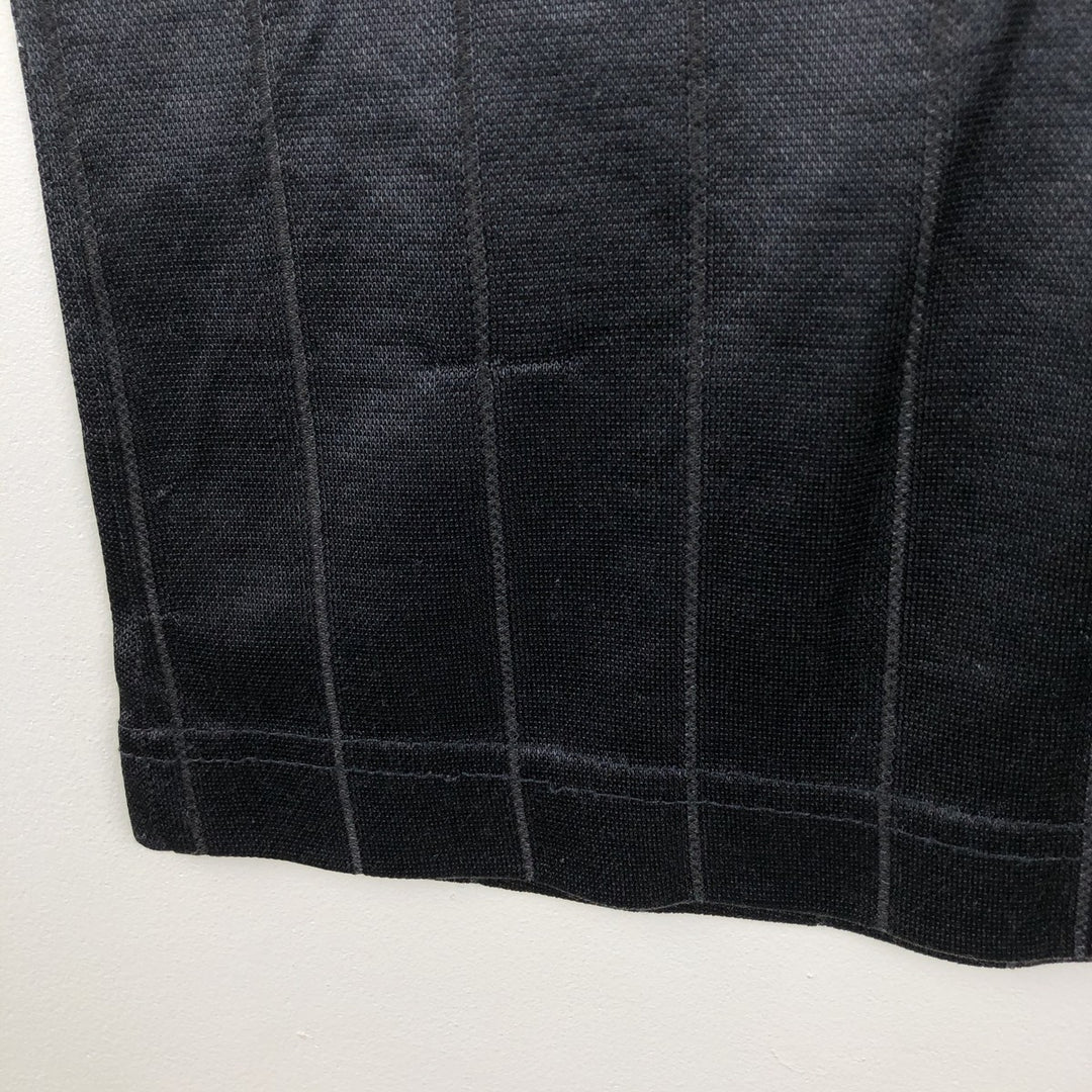90s-00'S Adidas Stripe Pattern V-Neck Soccer Uniform Game Shirt, Made in USA, Men's Size L (Equivalent), Vintage unclear black type Vintage Second Hand