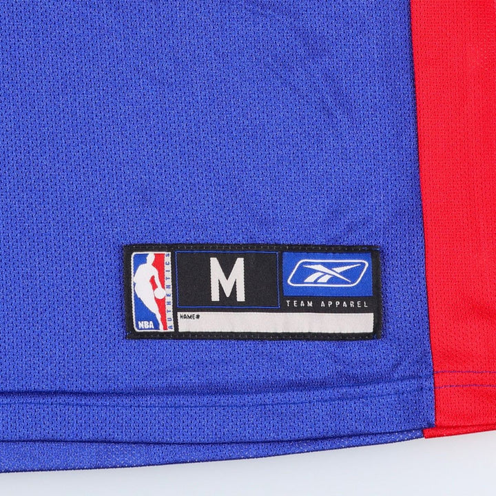 Reebok Detroit Pistons Mesh V-Neck Game Shirt Replica Uniform (Men's Size M) Nylon blue type Vintage Second Hand