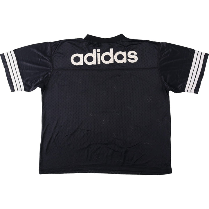 80s-90'S Adidas Trefoil Logo V-Neck 3/4 Sleeve Game Shirt Football Shirt Men's XL Equivalent Vintage Nylon black type Vintage Second Hand