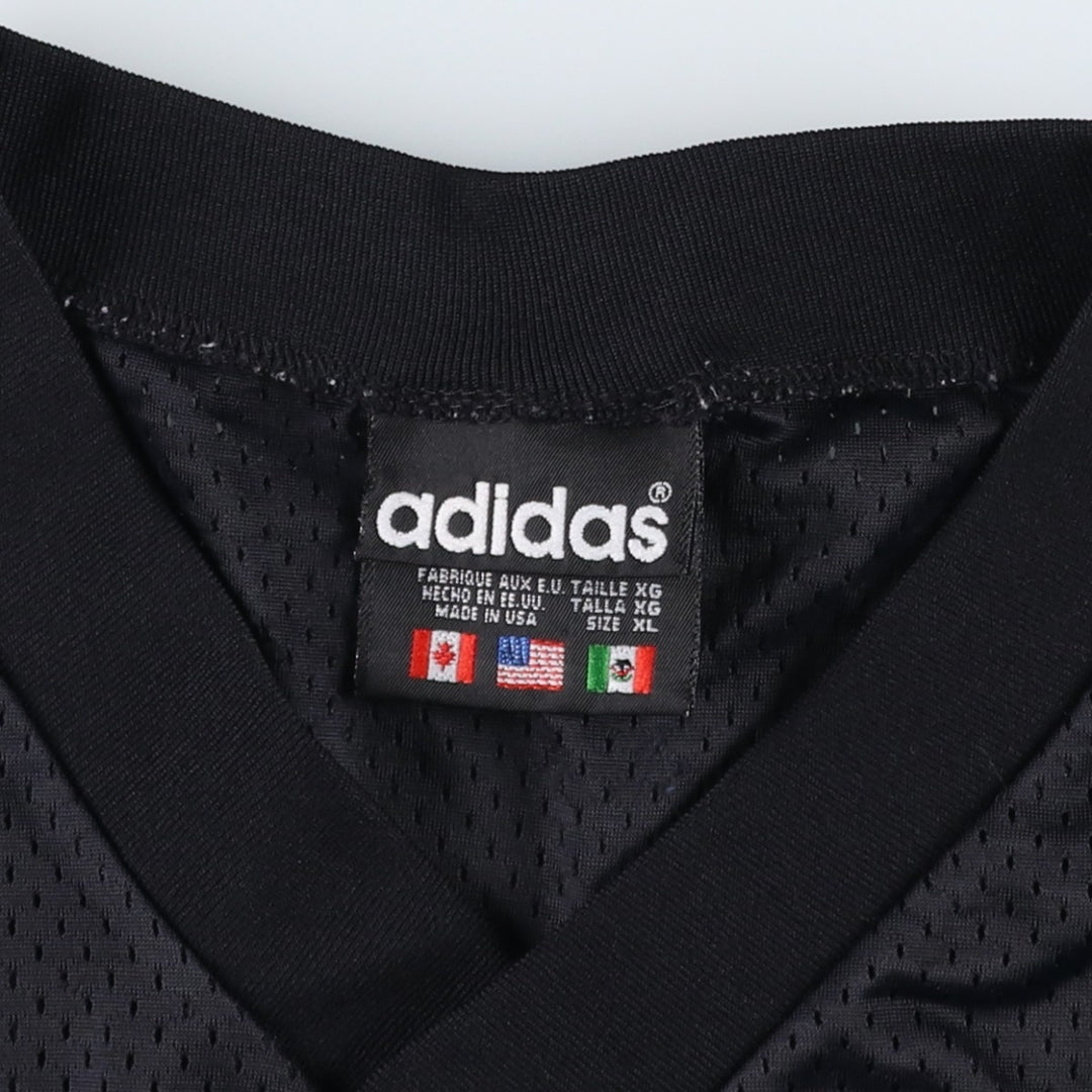 80s-90'S Adidas Trefoil Logo V-Neck 3/4 Sleeve Game Shirt Football Shirt Men's XL Equivalent Vintage Nylon black type Vintage Second Hand