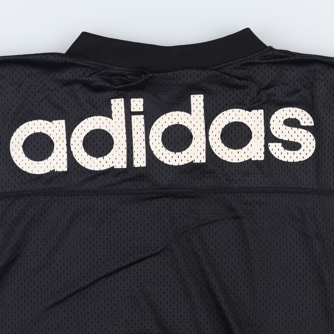 80s-90'S Adidas Trefoil Logo V-Neck 3/4 Sleeve Game Shirt Football Shirt Men's XL Equivalent Vintage Nylon black type Vintage Second Hand