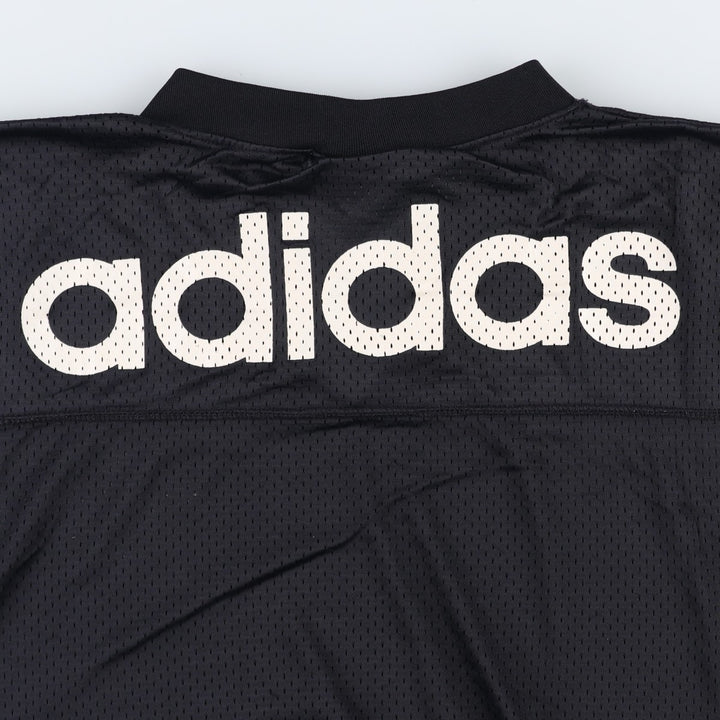 80s-90'S Adidas Trefoil Logo V-Neck 3/4 Sleeve Game Shirt Football Shirt Men's XL Equivalent Vintage Nylon black type Vintage Second Hand