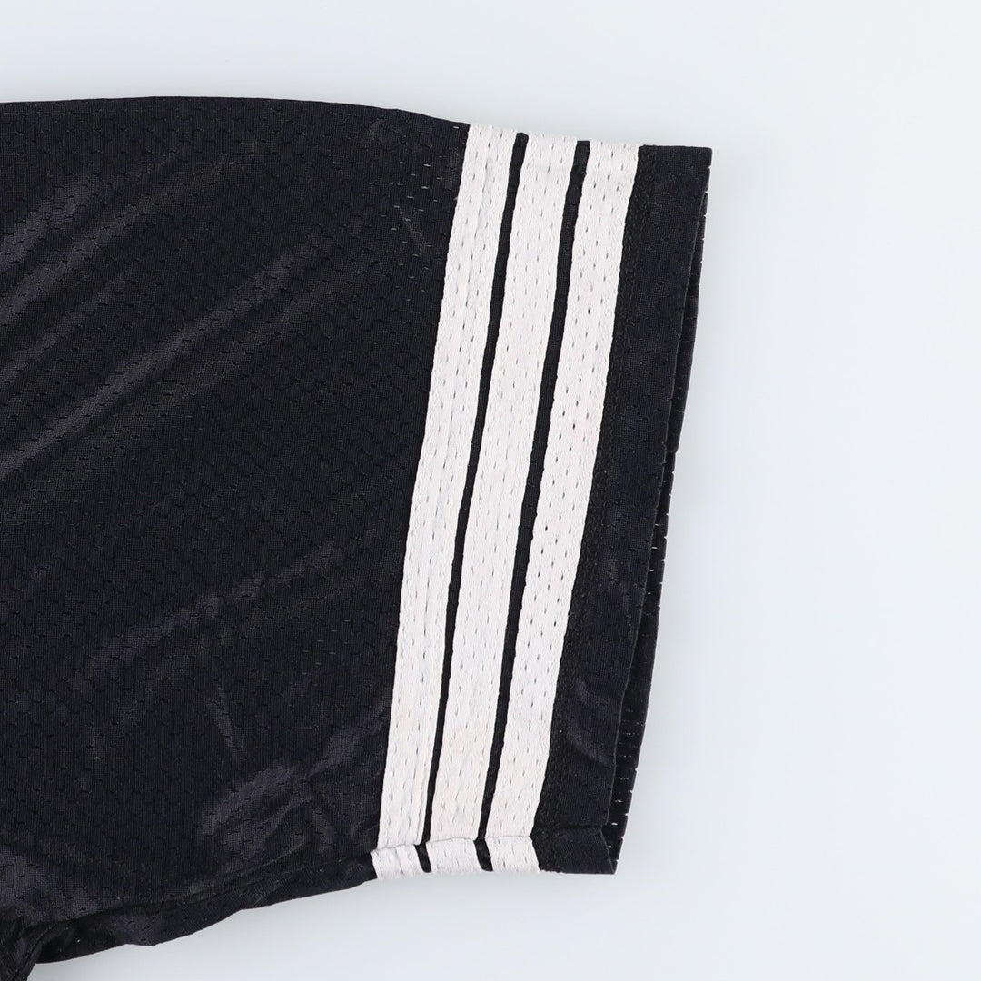 80s-90'S Adidas Trefoil Logo V-Neck 3/4 Sleeve Game Shirt Football Shirt Men's XL Equivalent Vintage Nylon black type Vintage Second Hand