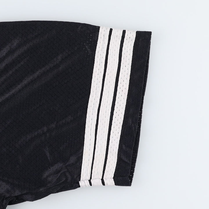 80s-90'S Adidas Trefoil Logo V-Neck 3/4 Sleeve Game Shirt Football Shirt Men's XL Equivalent Vintage Nylon black type Vintage Second Hand