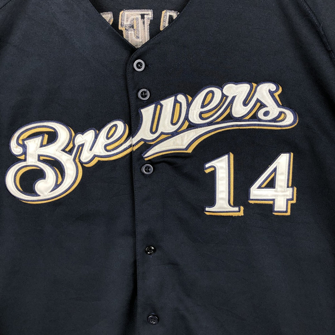 Big Size MLB Milwaukee Brewers Game Shirt Baseball Shirt Men's XXXL Equivalent unclear navy blue type Vintage Second Hand