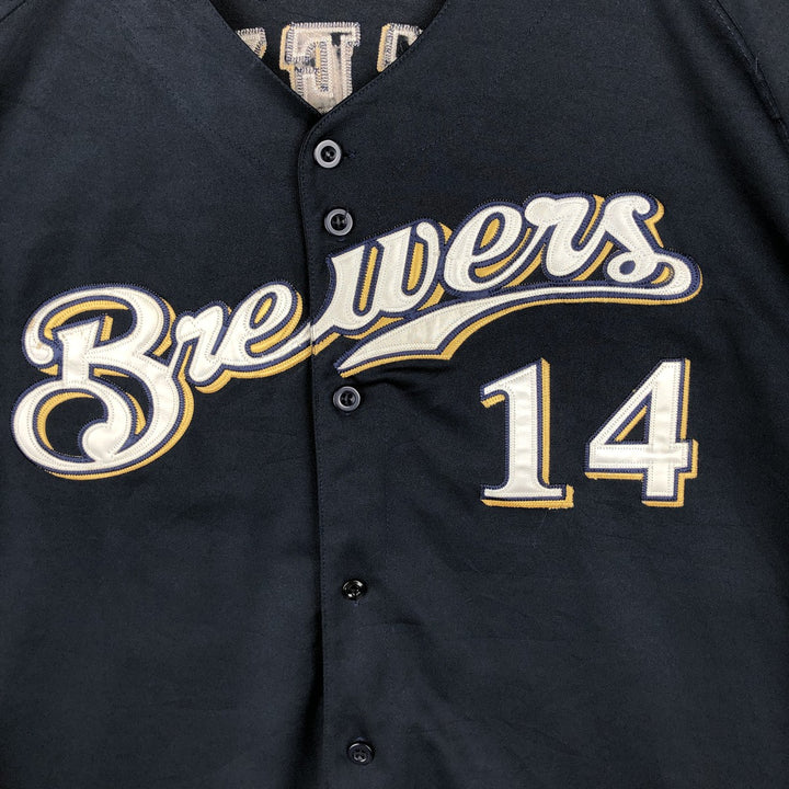 Big Size MLB Milwaukee Brewers Game Shirt Baseball Shirt Men's XXXL Equivalent unclear navy blue type Vintage Second Hand