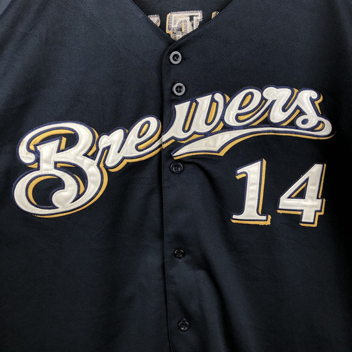 Big Size MLB Milwaukee Brewers Game Shirt Baseball Shirt Men's XXXL Equivalent unclear navy blue type Vintage Second Hand