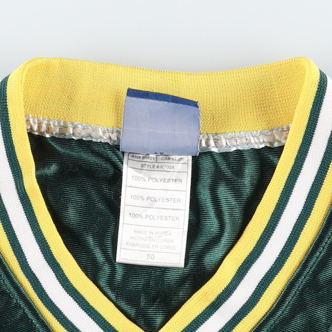 Reebok NFL Green Bay Packers V-Neck Mesh Game Shirt Football Shirt Men's XXL (approx.) polyester dark green Vintage Second Hand