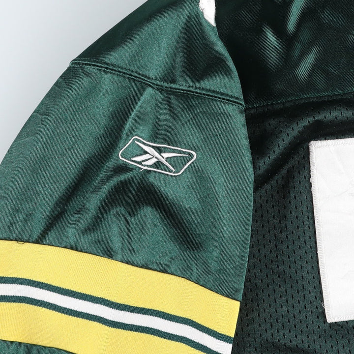 Reebok NFL Green Bay Packers V-Neck Mesh Game Shirt Football Shirt Men's XXL (approx.) polyester dark green Vintage Second Hand