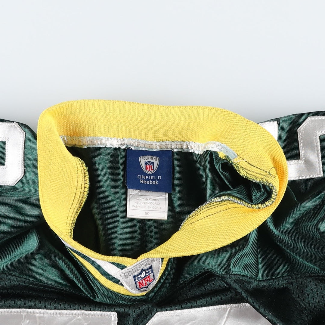 Reebok NFL Green Bay Packers V-Neck Mesh Game Shirt Football Shirt Men's XXL (approx.) polyester dark green Vintage Second Hand