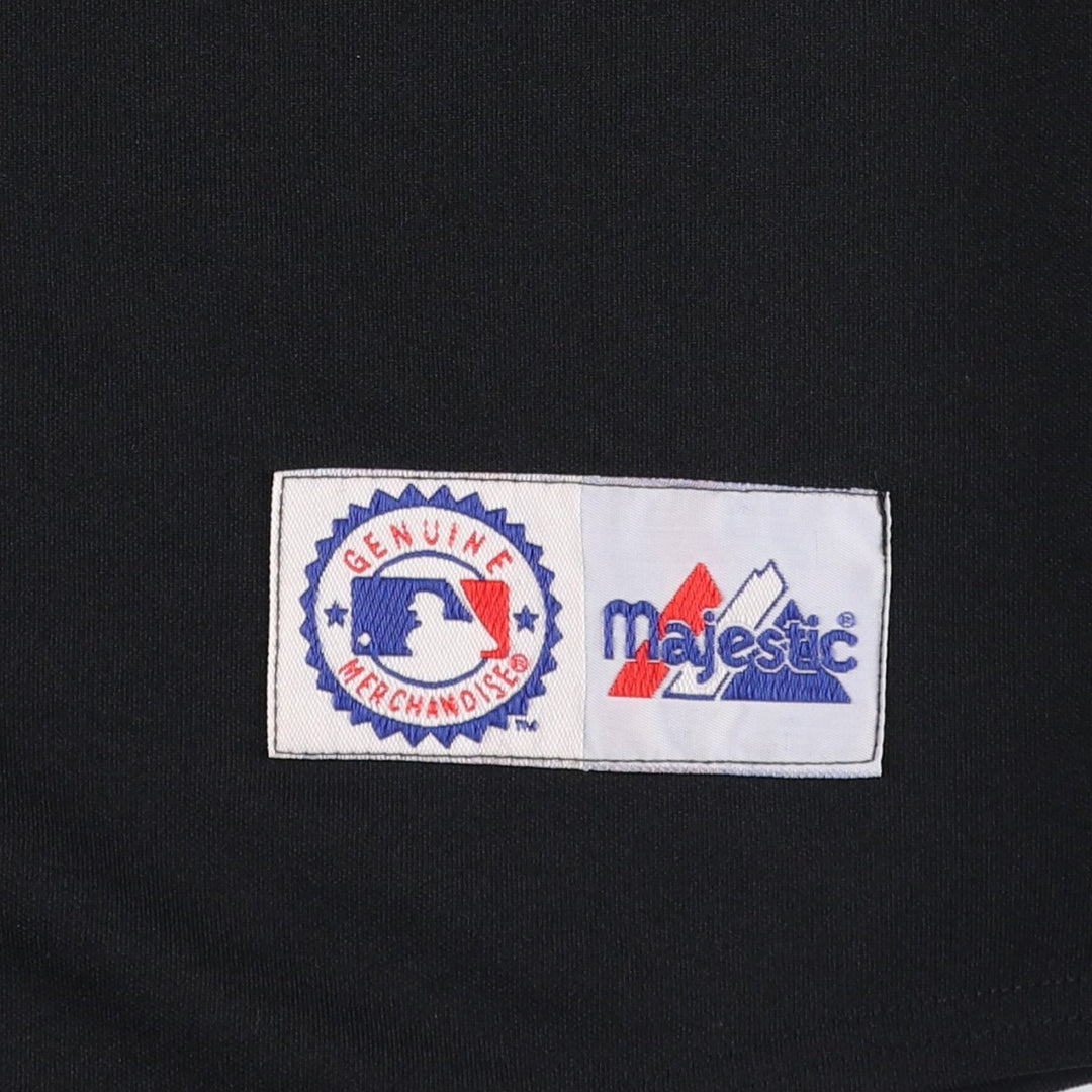 90s-00'S Majestic MLB New York Mets Game Shirt Baseball Shirt Men's Size L polyester black type Vintage Second Hand