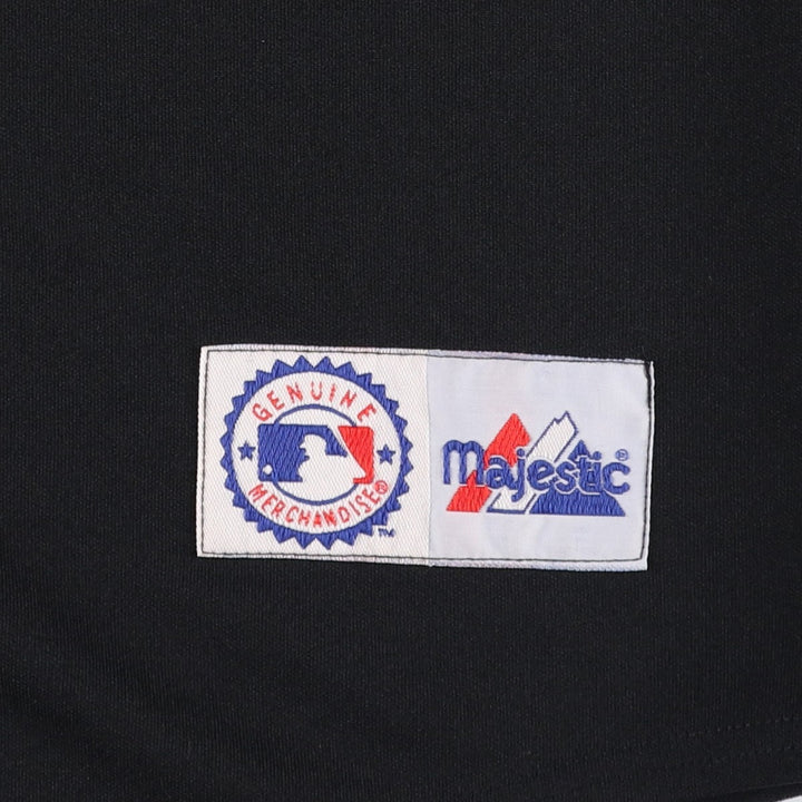 90s-00'S Majestic MLB New York Mets Game Shirt Baseball Shirt Men's Size L polyester black type Vintage Second Hand