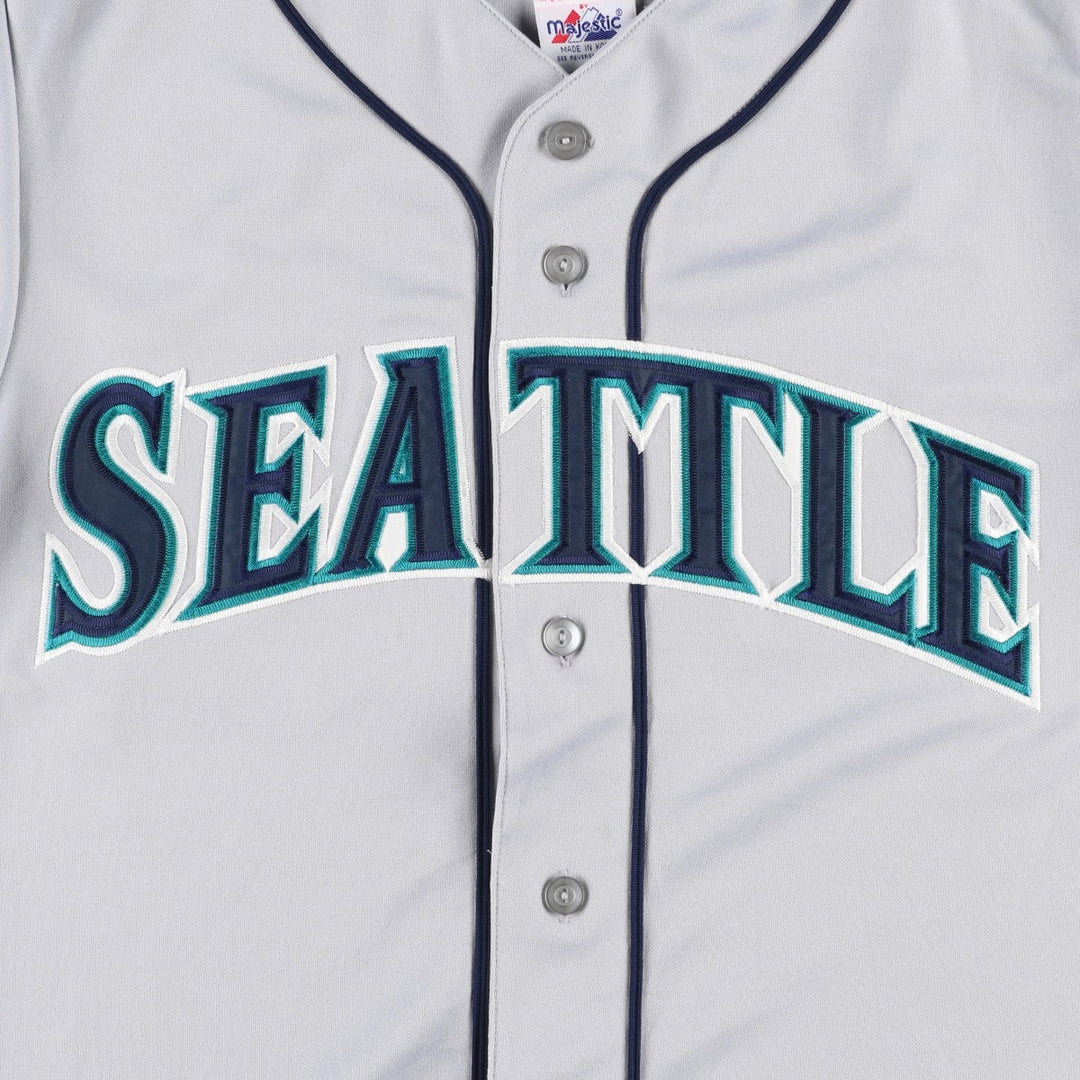 90s-00'S Majestic MLB Seattle Mariners Game Shirt Baseball Shirt Men's Size M (Equivalent) Vintage unclear gray type Vintage Second Hand