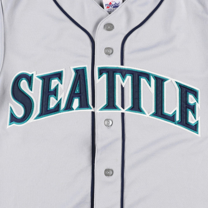 90s-00'S Majestic MLB Seattle Mariners Game Shirt Baseball Shirt Men's Size M (Equivalent) Vintage unclear gray type Vintage Second Hand