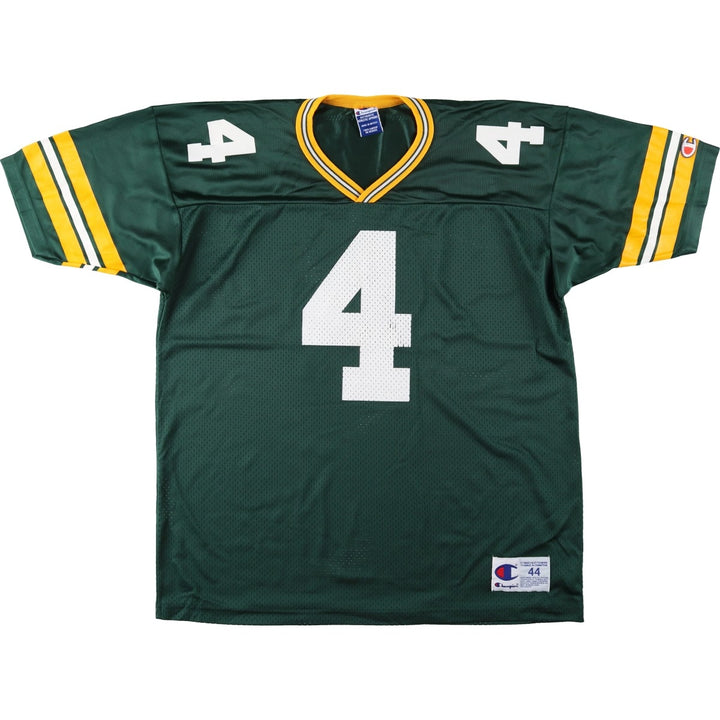 90'S Champion NFL Green Bay Packers Mesh V-Neck Game Shirt Football Shirt Men's XL (approx.) Nylon Green type dark green Vintage Second Hand