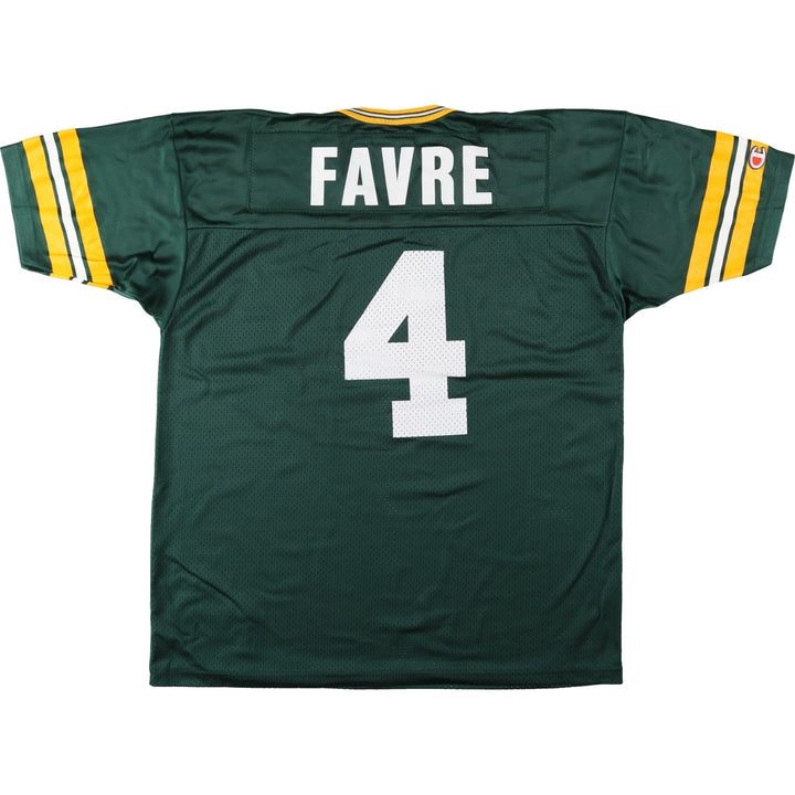 90'S Champion NFL Green Bay Packers Mesh V-Neck Game Shirt Football Shirt Men's XL (approx.) Nylon Green type dark green Vintage Second Hand