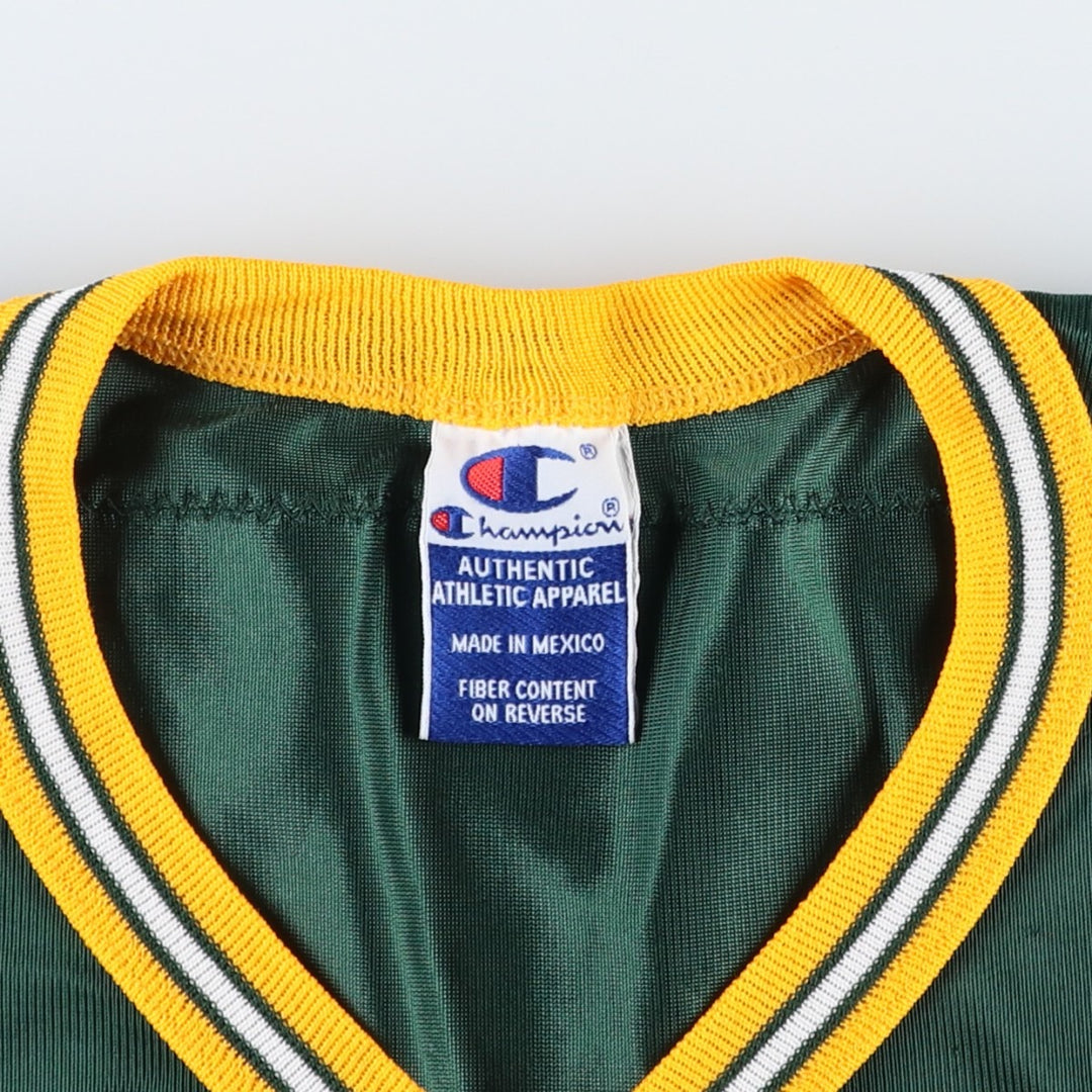 90'S Champion NFL Green Bay Packers Mesh V-Neck Game Shirt Football Shirt Men's XL (approx.) Nylon Green type dark green Vintage Second Hand