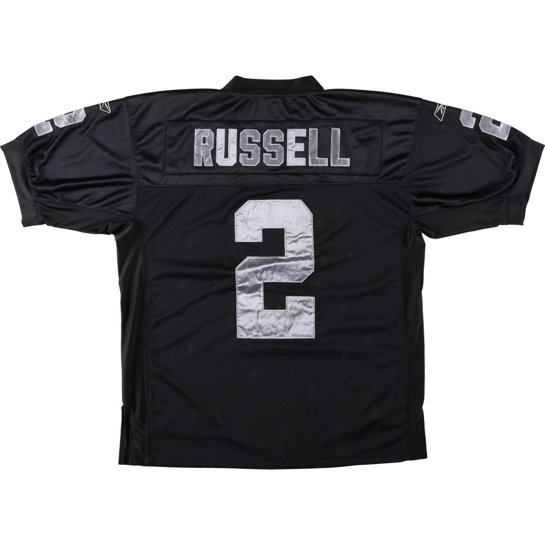 Reebok NFL Las Vegas Raiders V-Neck Mesh Game Shirt Football Shirt Men's XXL equivalent polyester black type Vintage Second Hand