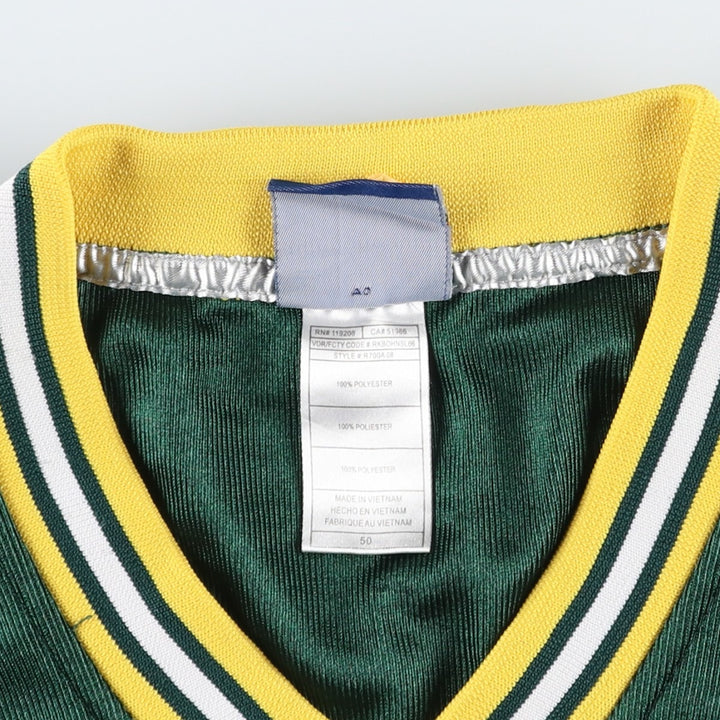 Reebok NFL Green Bay Packers V-Neck Mesh Game Shirt Football Shirt Men's XXL equivalent polyester dark green Vintage Second Hand