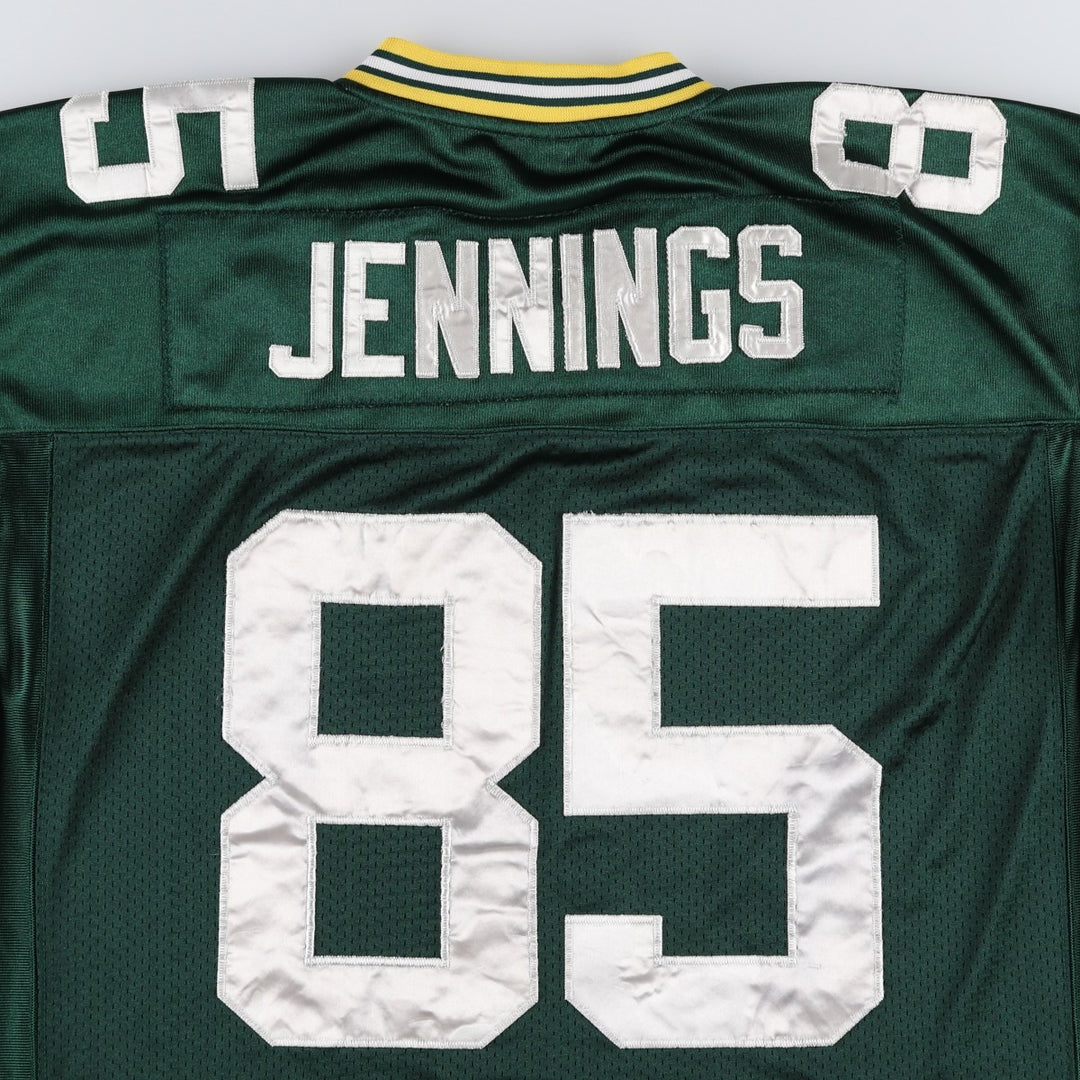 Reebok NFL Green Bay Packers V-Neck Mesh Game Shirt Football Shirt Men's XXL equivalent polyester dark green Vintage Second Hand