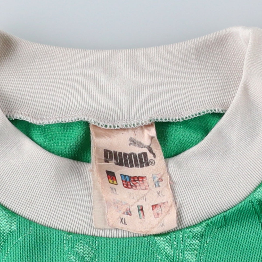 Puma all-over print soccer uniform game shirt, men's size XL equivalent, vintage. unclear green type Vintage Second Hand
