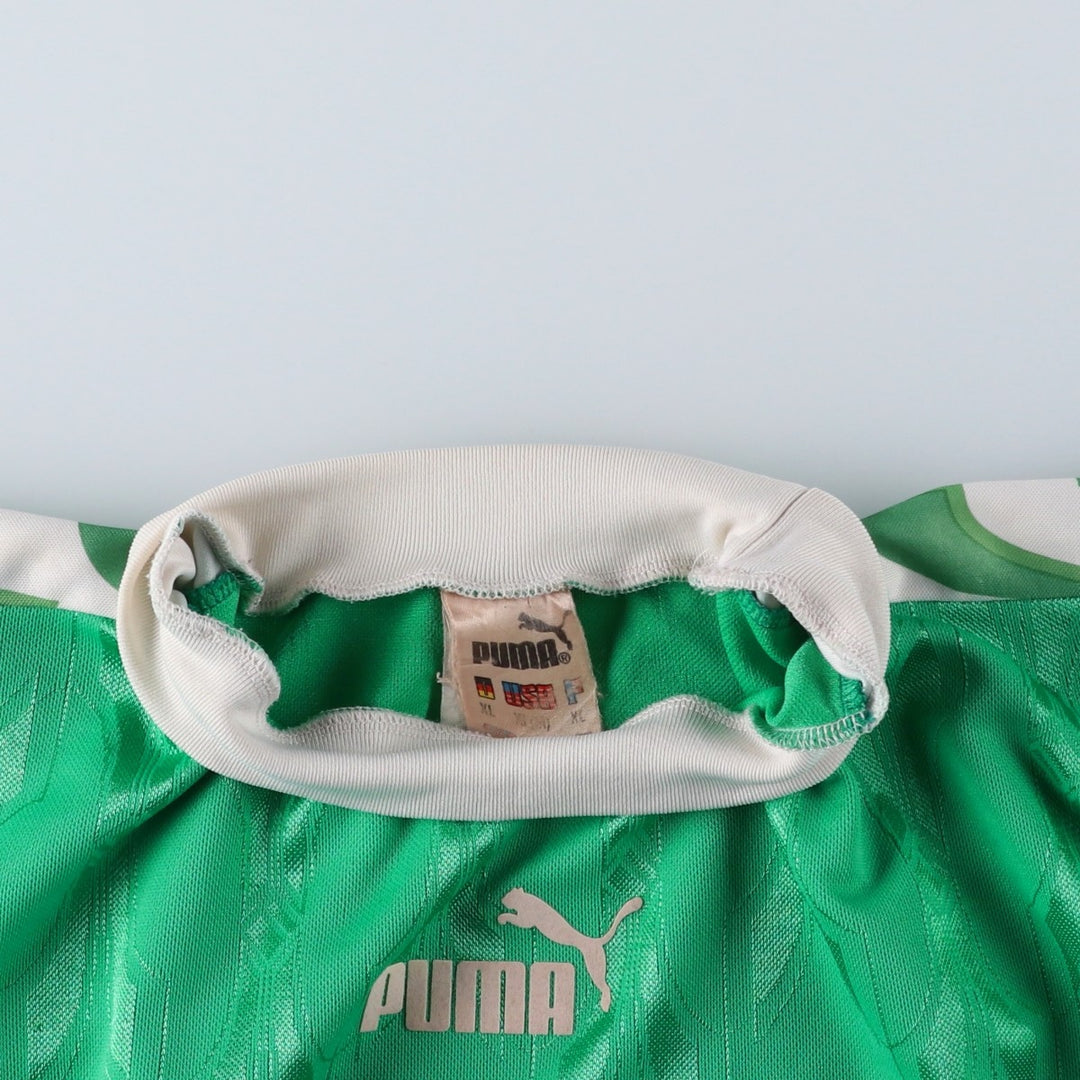 Puma all-over print soccer uniform game shirt, men's size XL equivalent, vintage. unclear green type Vintage Second Hand