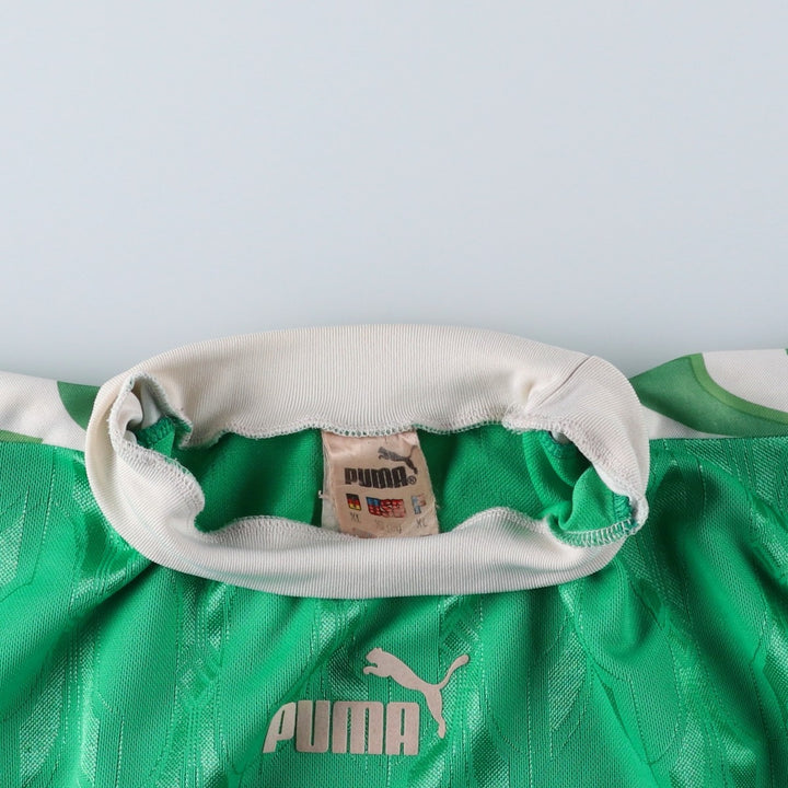 Puma all-over print soccer uniform game shirt, men's size XL equivalent, vintage. unclear green type Vintage Second Hand