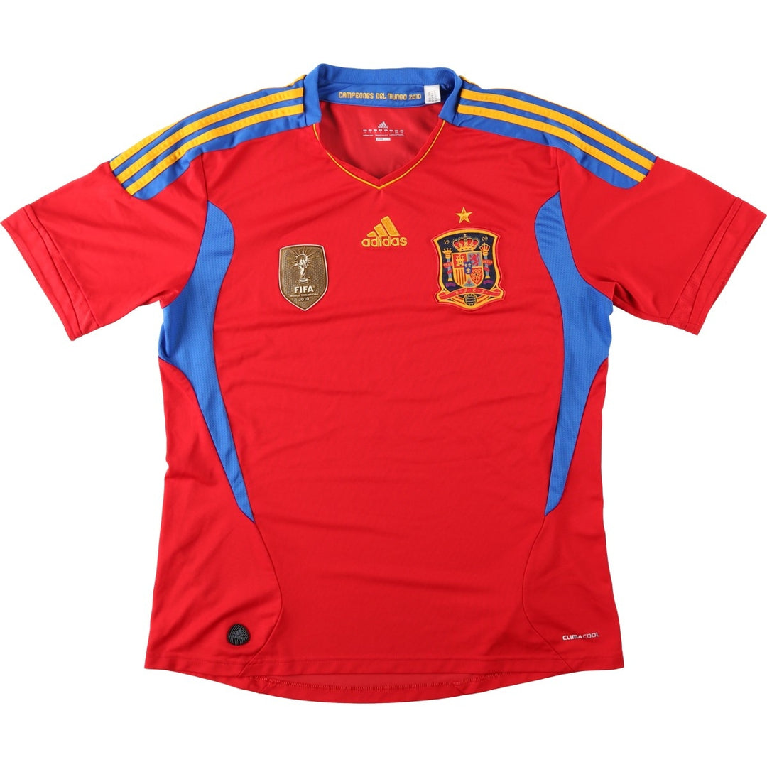 Adidas CLIMA COOL Spain National Team V-Neck Mesh Soccer Jersey Game Shirt (Men's Size L) polyester red type Vintage Second Hand
