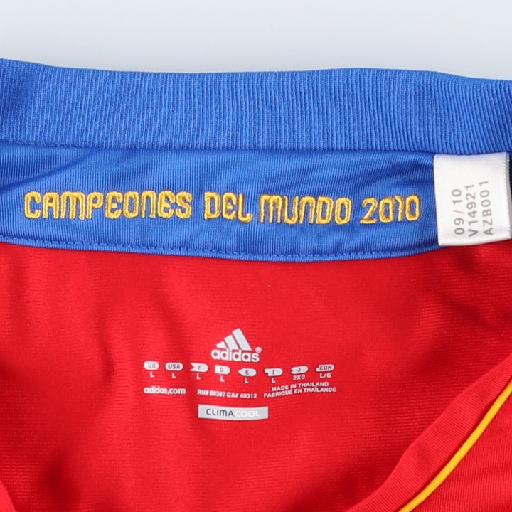 Adidas CLIMA COOL Spain National Team V-Neck Mesh Soccer Jersey Game Shirt (Men's Size L) polyester red type Vintage Second Hand