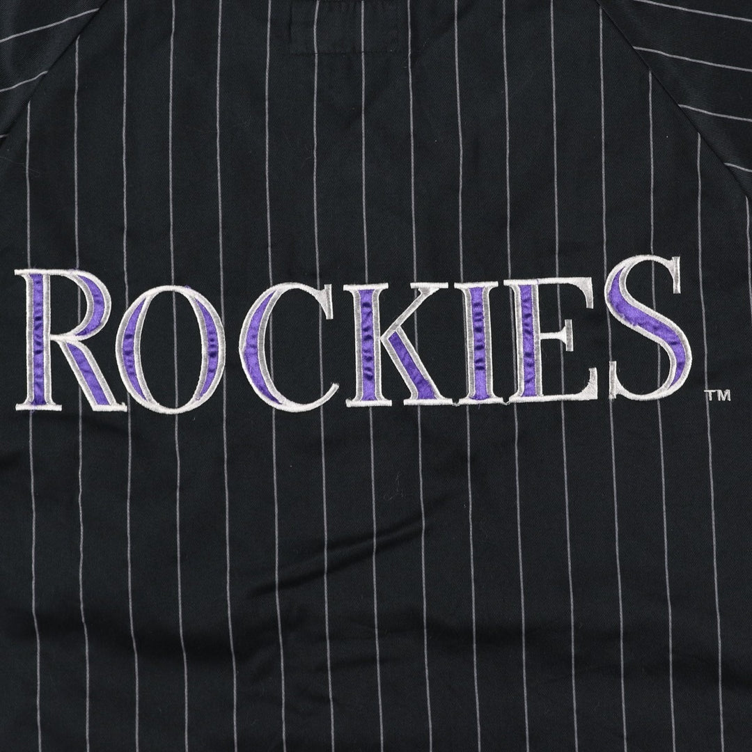 90'S Starter Colorado Rockies Stripe Pattern Game Shirt Baseball Shirt Men's Size L (Equivalent) Vintage polyester black type Vintage Second Hand