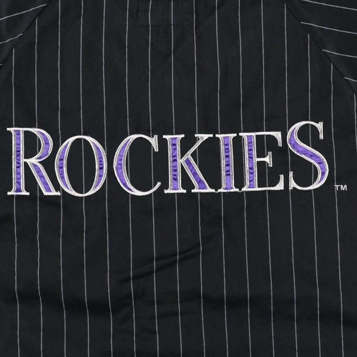 90'S Starter Colorado Rockies Stripe Pattern Game Shirt Baseball Shirt Men's Size L (Equivalent) Vintage polyester black type Vintage Second Hand