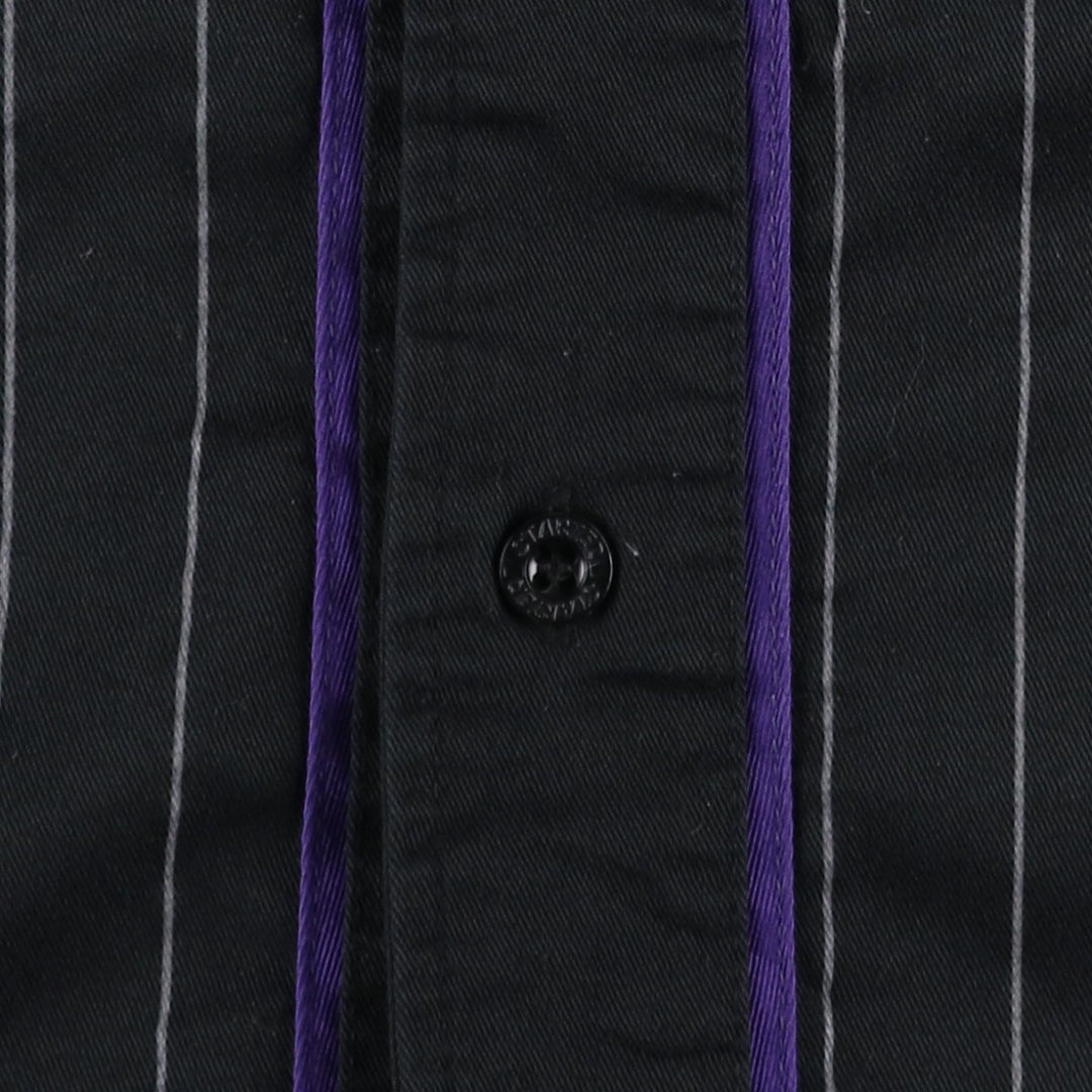 90'S Starter Colorado Rockies Stripe Pattern Game Shirt Baseball Shirt Men's Size L (Equivalent) Vintage polyester black type Vintage Second Hand