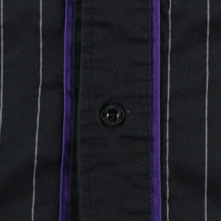 90'S Starter Colorado Rockies Stripe Pattern Game Shirt Baseball Shirt Men's Size L (Equivalent) Vintage polyester black type Vintage Second Hand