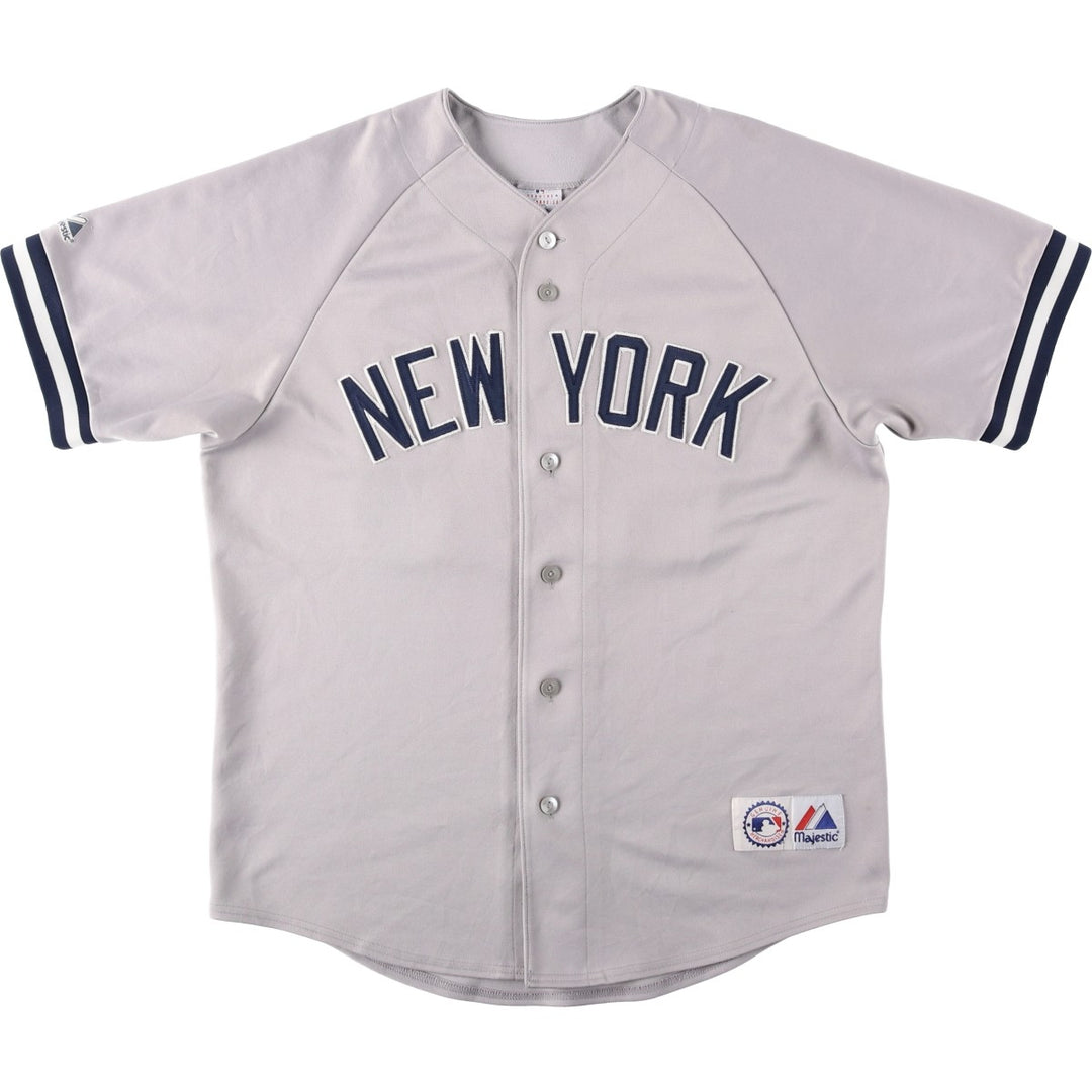 Majestic MLB NEW YORK YANKEES Game Shirt Baseball Shirt Men's Size L unclear gray type Vintage Second Hand