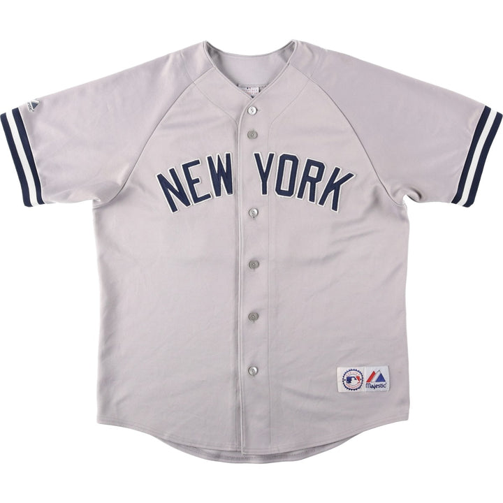 Majestic MLB NEW YORK YANKEES Game Shirt Baseball Shirt Men's Size L unclear gray type Vintage Second Hand