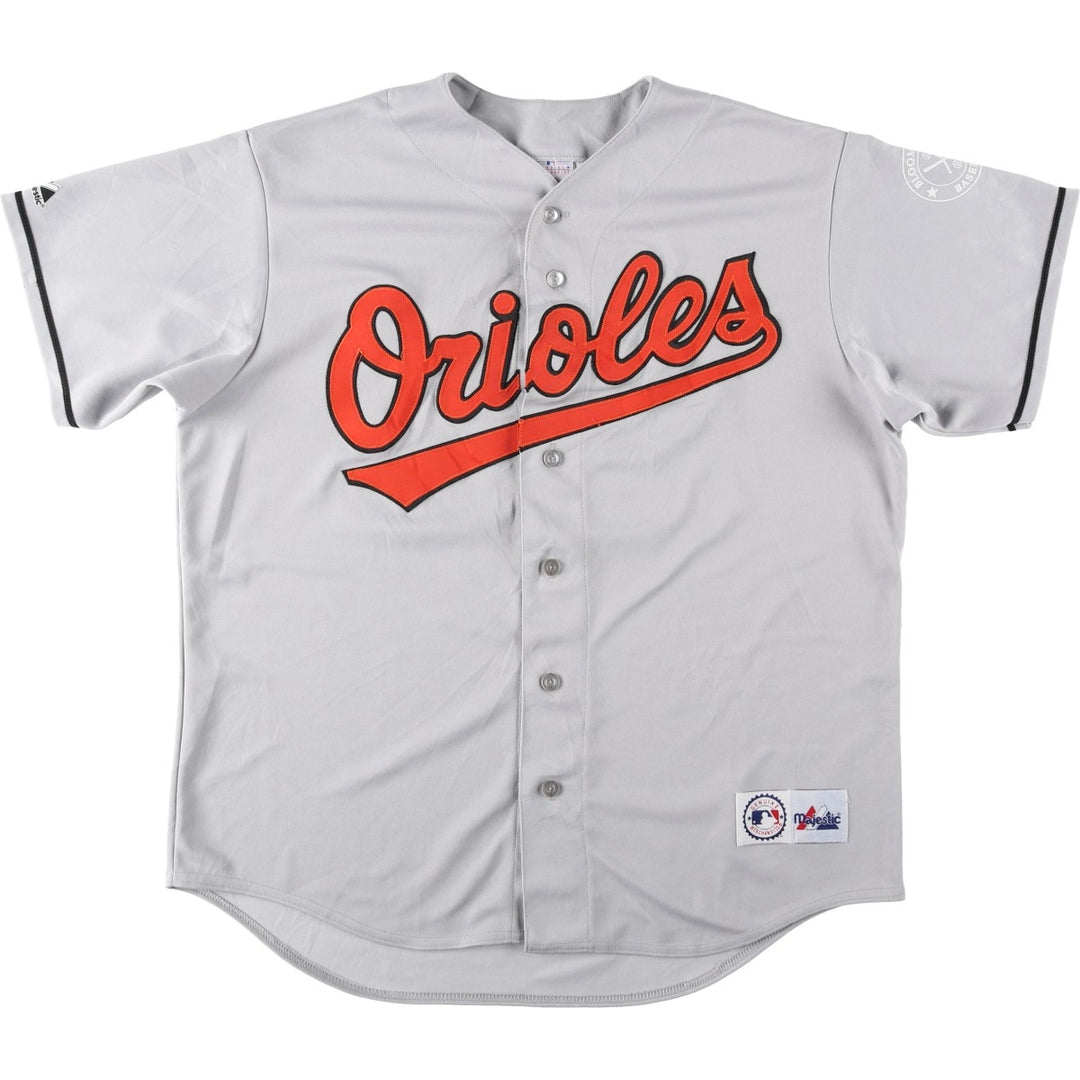 1990'S Majestic Baltimore Orioles Game Shirt Baseball Shirt Made in USA Men's Size L (Equivalent) Vintage polyester gray type Vintage Second Hand