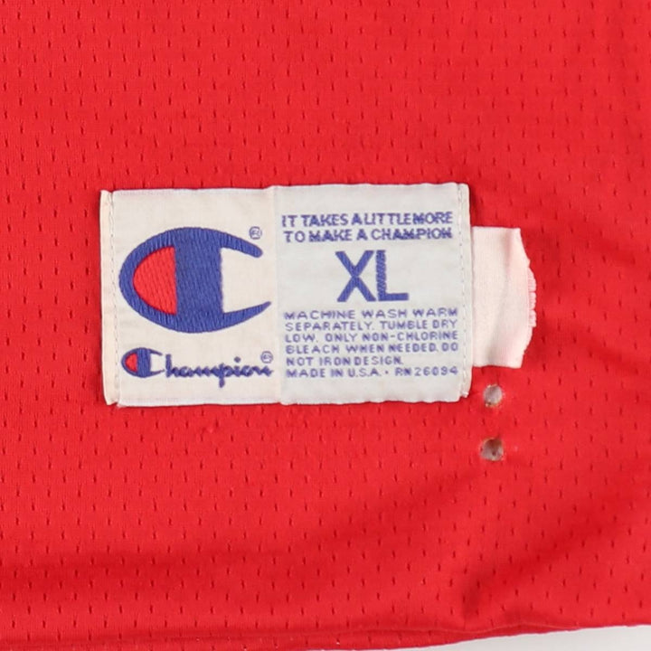 Champion College Mesh Game Shirt Replica Uniform, Made in USA, Men's Size XL (approx.) unclear red type Vintage Second Hand