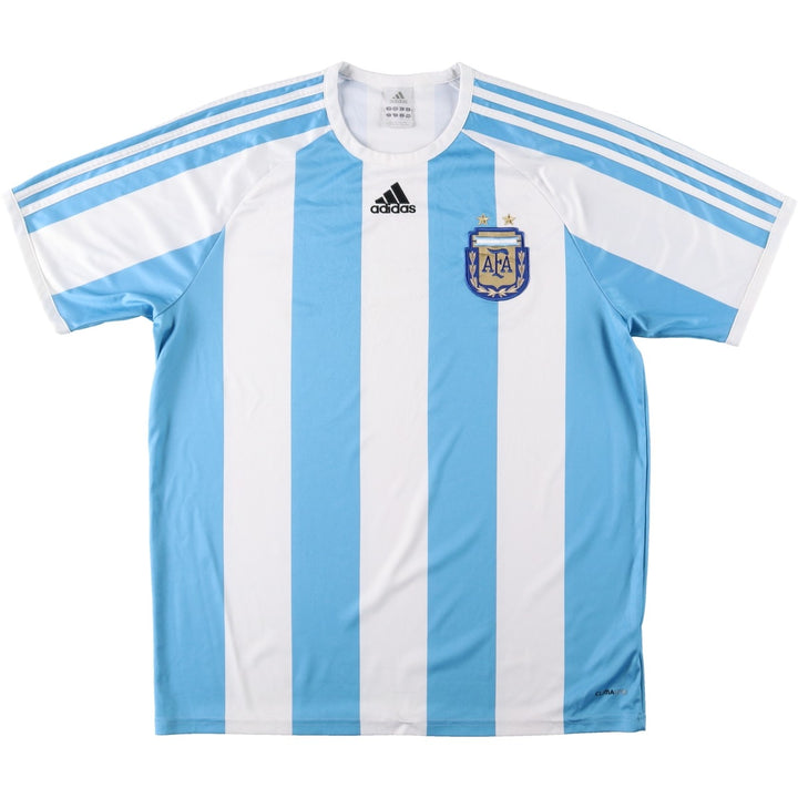 2000'S Adidas Argentina national team stripe pattern soccer jersey game shirt, men's size L (approx.) polyester Blue type light blue Vintage Second Hand