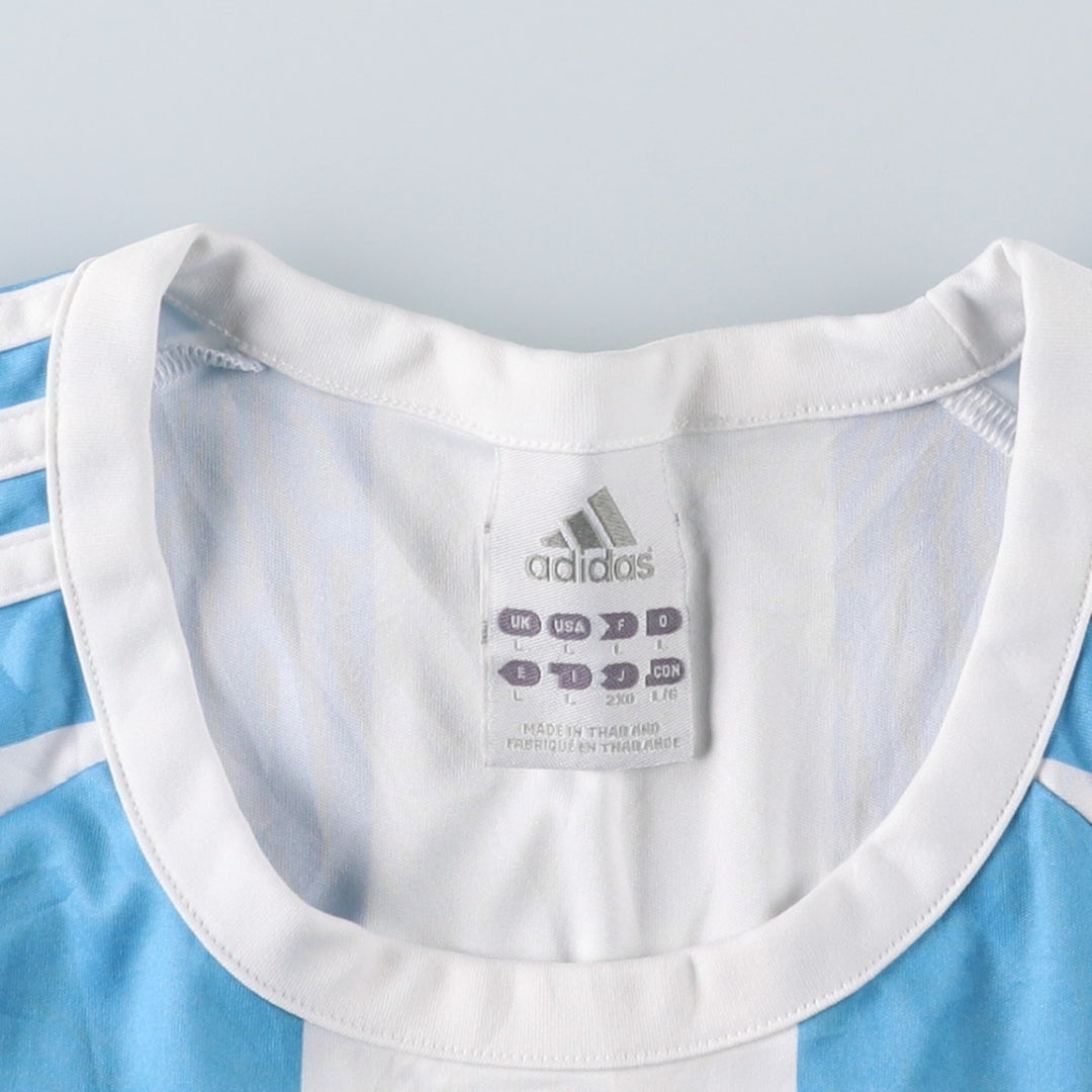 2000'S Adidas Argentina national team stripe pattern soccer jersey game shirt, men's size L (approx.) polyester Blue type light blue Vintage Second Hand