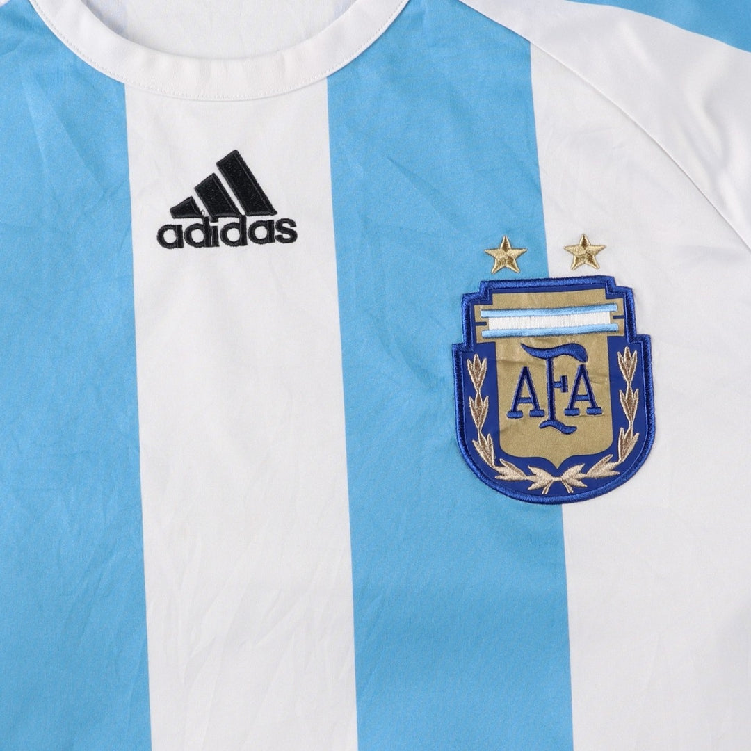 2000'S Adidas Argentina national team stripe pattern soccer jersey game shirt, men's size L (approx.) polyester Blue type light blue Vintage Second Hand