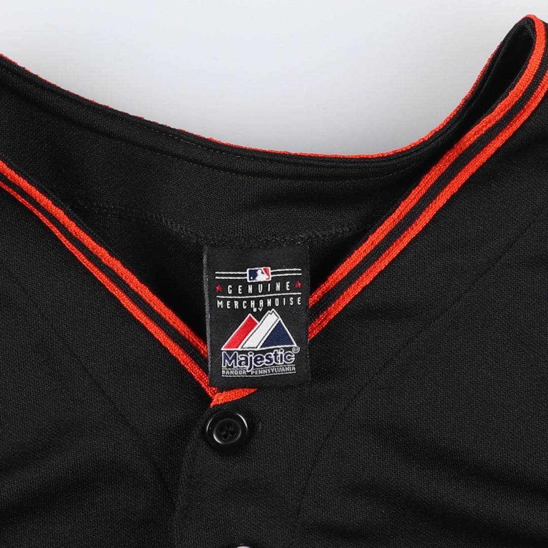 Majestic MLB San Francisco Giants Game Shirt Baseball Shirt Made in USA Men's Size M polyester black type Vintage Second Hand