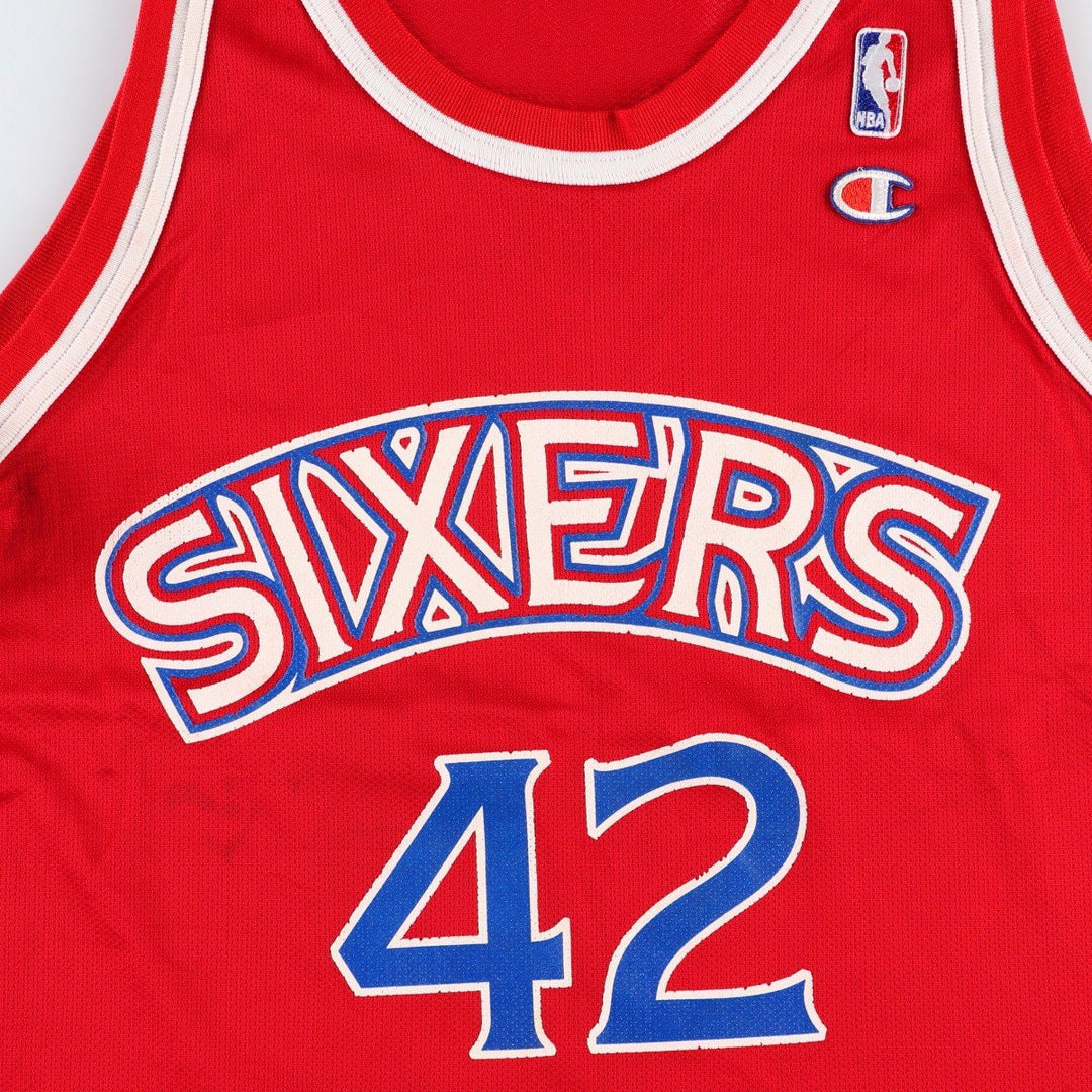 90'S Champion Philadelphia 76ers Mesh Game Shirt Replica Uniform, Men's Size L (Equivalent), Vintage Nylon red type Vintage Second Hand