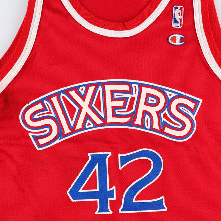 90'S Champion Philadelphia 76ers Mesh Game Shirt Replica Uniform, Men's Size L (Equivalent), Vintage Nylon red type Vintage Second Hand