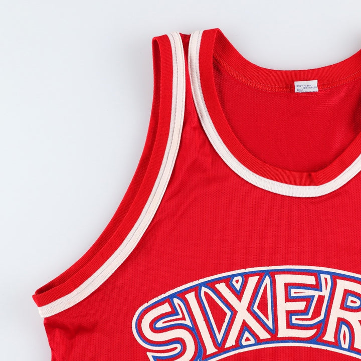 90'S Champion Philadelphia 76ers Mesh Game Shirt Replica Uniform, Men's Size L (Equivalent), Vintage Nylon red type Vintage Second Hand