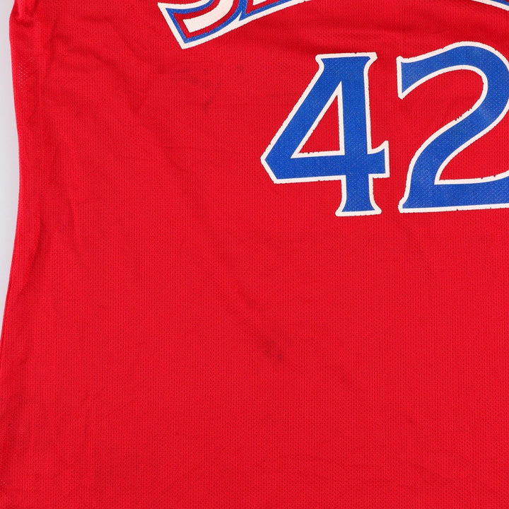 90'S Champion Philadelphia 76ers Mesh Game Shirt Replica Uniform, Men's Size L (Equivalent), Vintage Nylon red type Vintage Second Hand