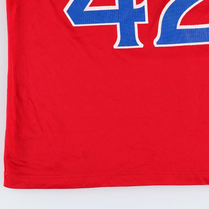 90'S Champion Philadelphia 76ers Mesh Game Shirt Replica Uniform, Men's Size L (Equivalent), Vintage Nylon red type Vintage Second Hand