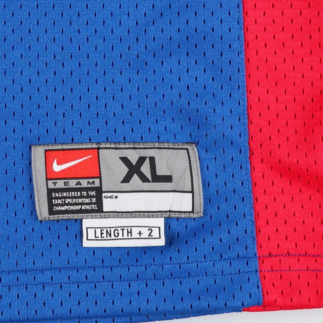 ~2000'S Nike TEAM V-neck Mesh Detroit Pistons Game Shirt Replica Uniform (Men's XL equivalent) polyester blue type Vintage Second Hand
