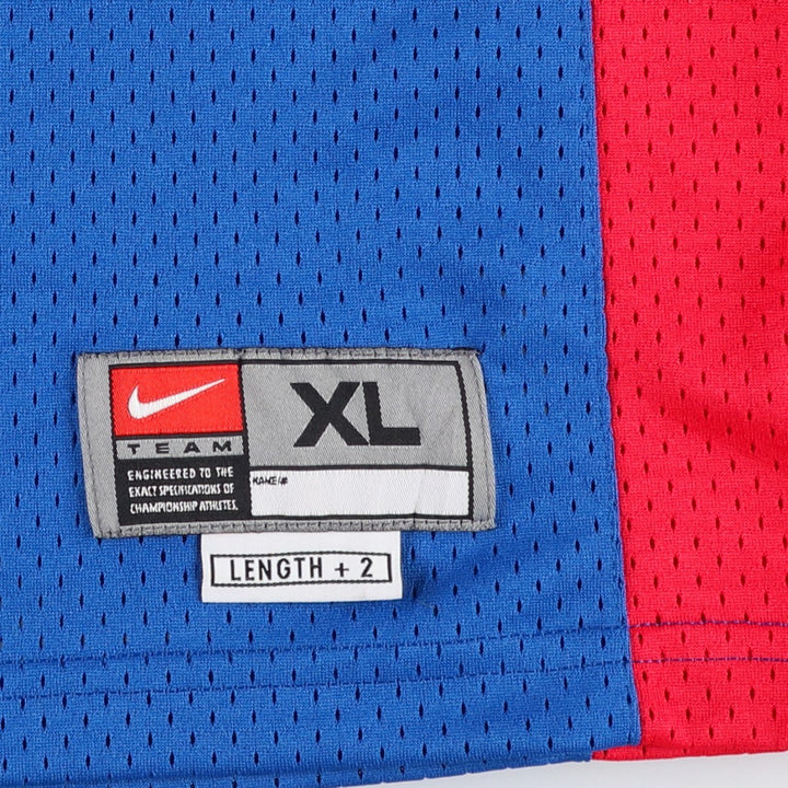 ~2000'S Nike TEAM V-neck Mesh Detroit Pistons Game Shirt Replica Uniform (Men's XL equivalent) polyester blue type Vintage Second Hand