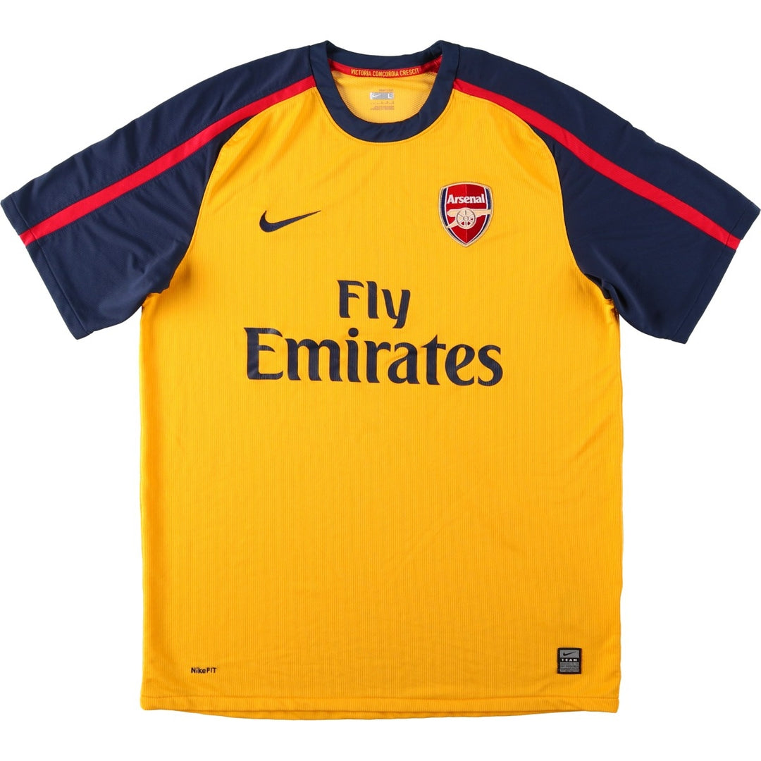 2000'S Nike TEAM Premier League Arsenal FC soccer jersey game shirt, men's size L (approx.) polyester yellow type Vintage Second Hand