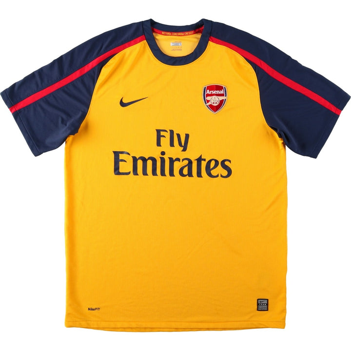 2000'S Nike TEAM Premier League Arsenal FC soccer jersey game shirt, men's size L (approx.) polyester yellow type Vintage Second Hand